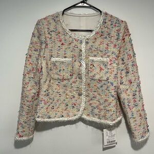 Wool Blended Colorful Tweed Jacket